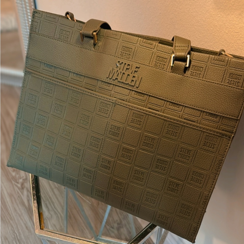 Steve Madden Men's Green Embossed Laptop Bag